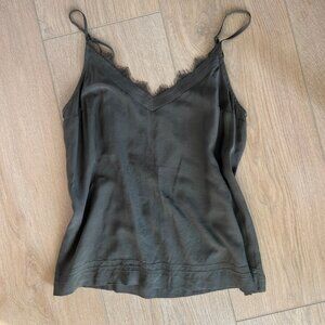 Abercrombie Olive Green Lace Cami Tank, XS